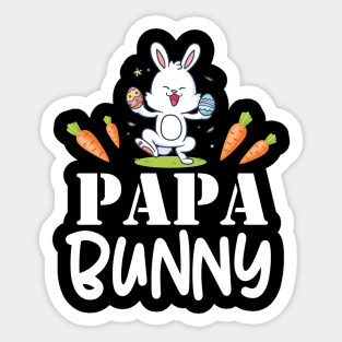 Bunny Play Easter Eggs Carrots Happy Easter Day Papa Bunny Sticker